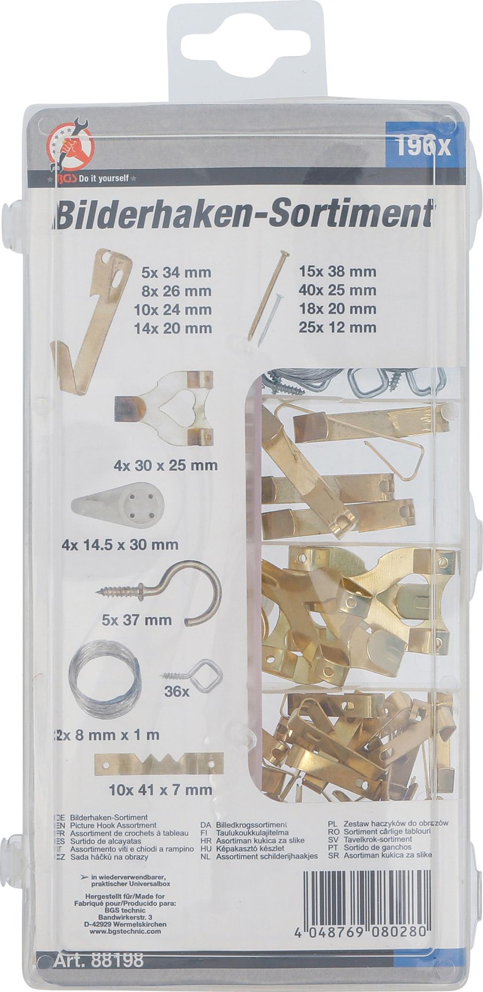 PICTURE HOOK ASSORTMENT | 196 PCS. (88198)