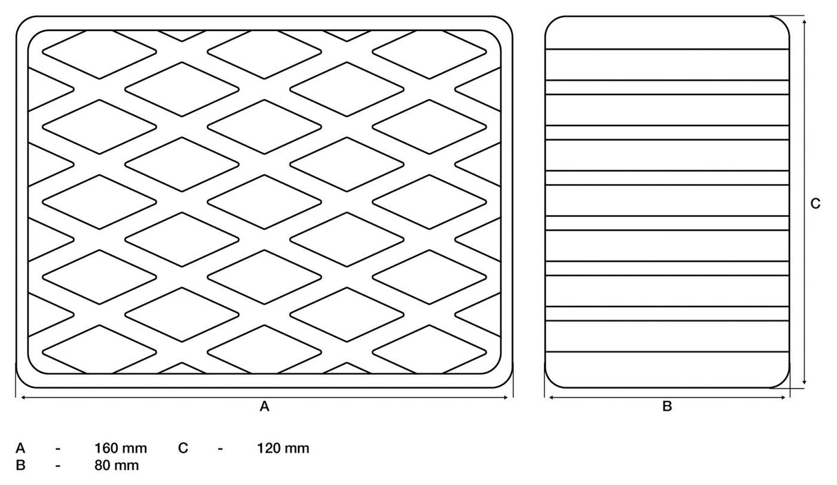 RUBBER PAD | FOR AUTO LIFTS | 160 X 120 X 80 MM (7040)