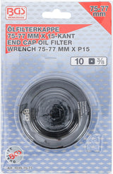 OIL FILTER WRENCH | 15-POINT | Ø 75 - 77 MM | FOR AUDI, FORD, ISUZU, MERCEDES-BENZ, OPEL / VAUXHALL, VW (1039-75-77)