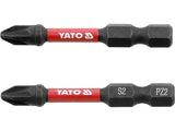IMPACT SCREWDRIVER BITS 1/4 50MM PZ2 2PC (YT-78044)