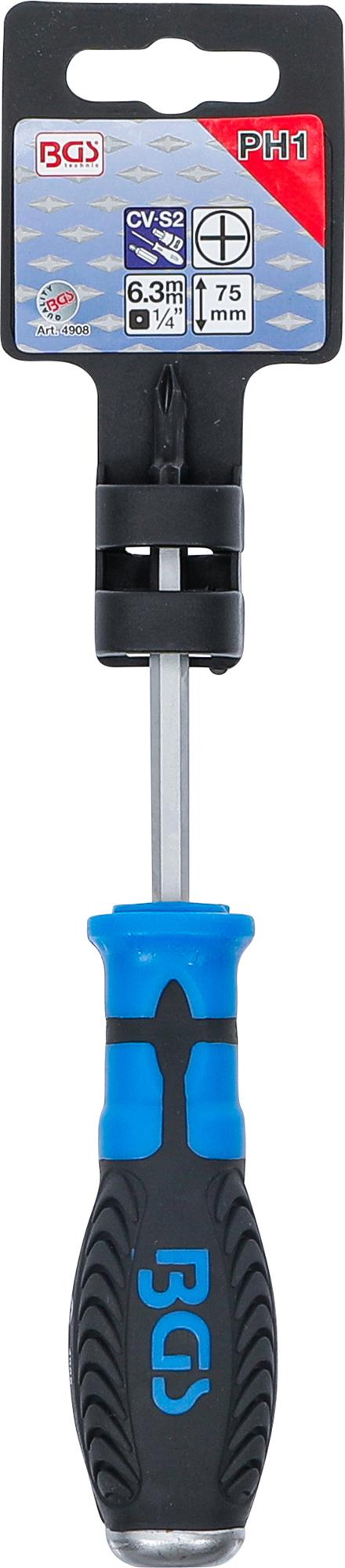 SCREWDRIVER | CROSS SLOT PH1 | BLADE LENGTH 75 MM (4908)