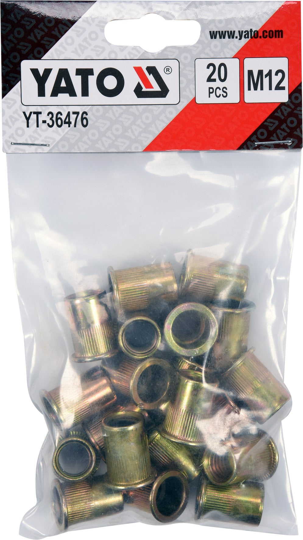 THREADED STEEL RIVET NUTS M12, 20PCS (YT-36476)