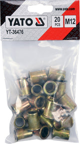 THREADED STEEL RIVET NUTS M12, 20PCS (YT-36476)