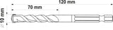 UNIVERSAL DRILL WITH HEX SHANK 10,0MM (YT-44786)