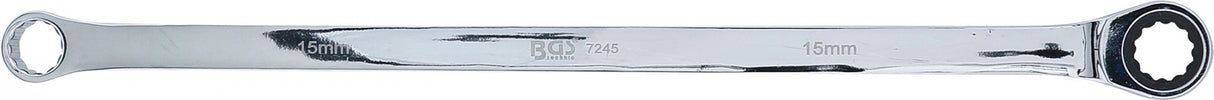 RATCHET RING WRENCH AND RING SPANNER | EXTRA LONG | 15 MM (7245)