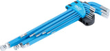 L-TYPE WRENCH SET | EXTRA LONG | INTERNAL HEXAGON / INTERNAL HEXAGON WITH BALL HEAD 1.5 - 10 MM | 9 PCS. (35100)