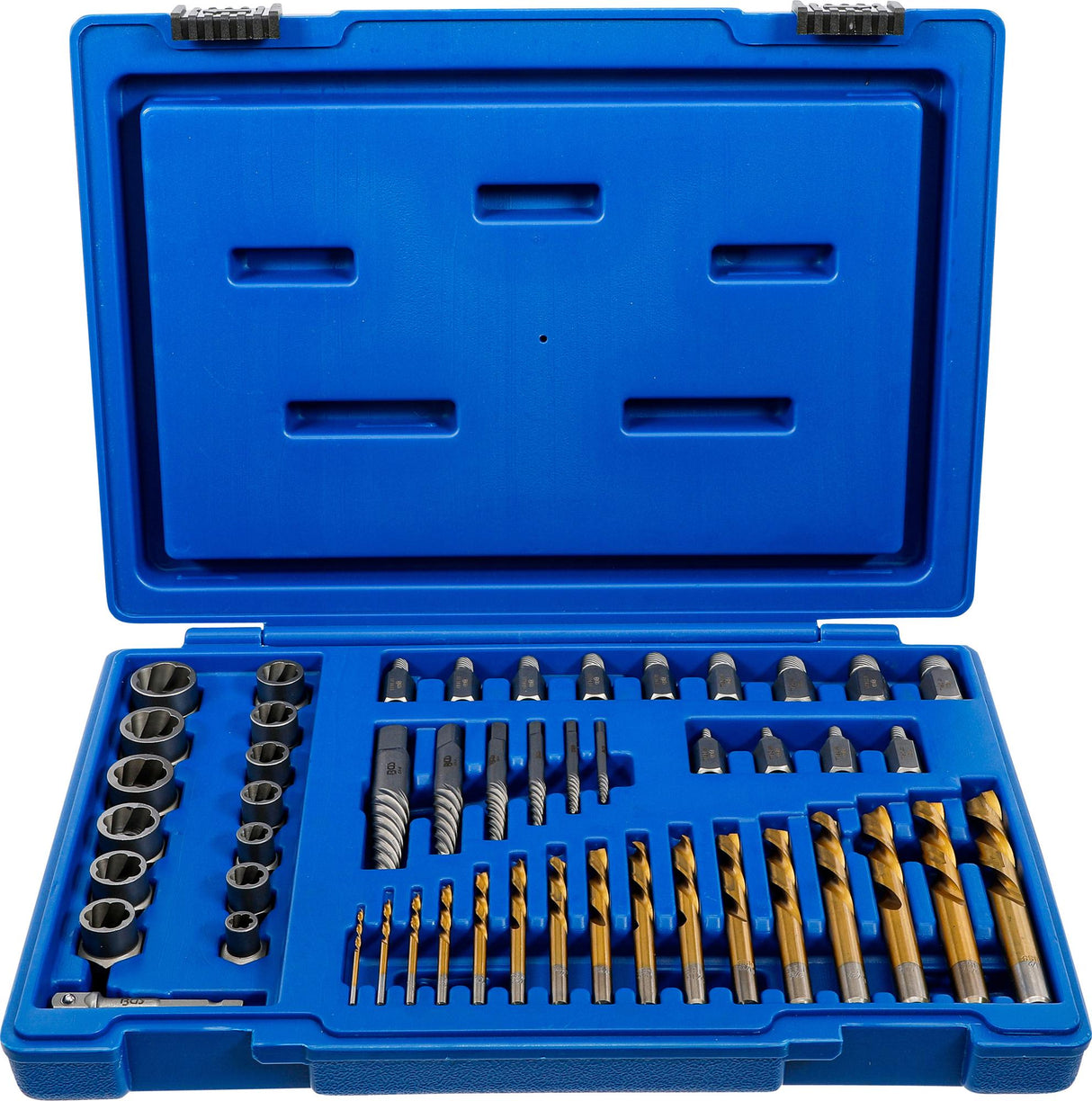 SCREW AND NUT EXTRACTOR SET WITH LEFT CUTTING DRILL SET | 2 - 18 MM | 49 PCS. (70329)