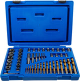 SCREW AND NUT EXTRACTOR SET WITH LEFT CUTTING DRILL SET | 2 - 18 MM | 49 PCS. (70329)
