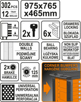 6 DRAWERS ROLLER CABINET W/TOOL INSERT (58550)