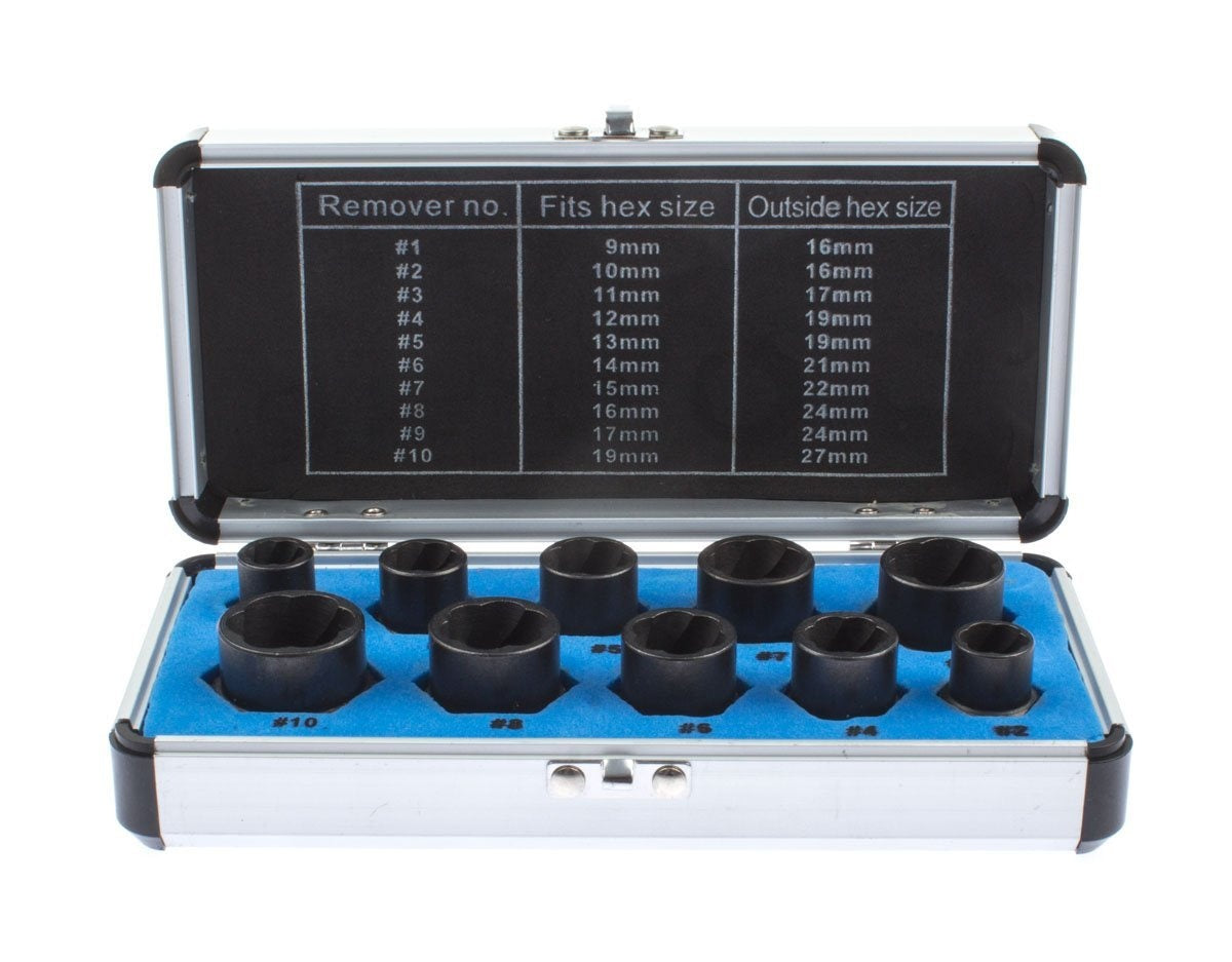 SOCKET SET FOR DAMAGED BOLTS | 9-19 MM | 10 PCS. (SK1530)