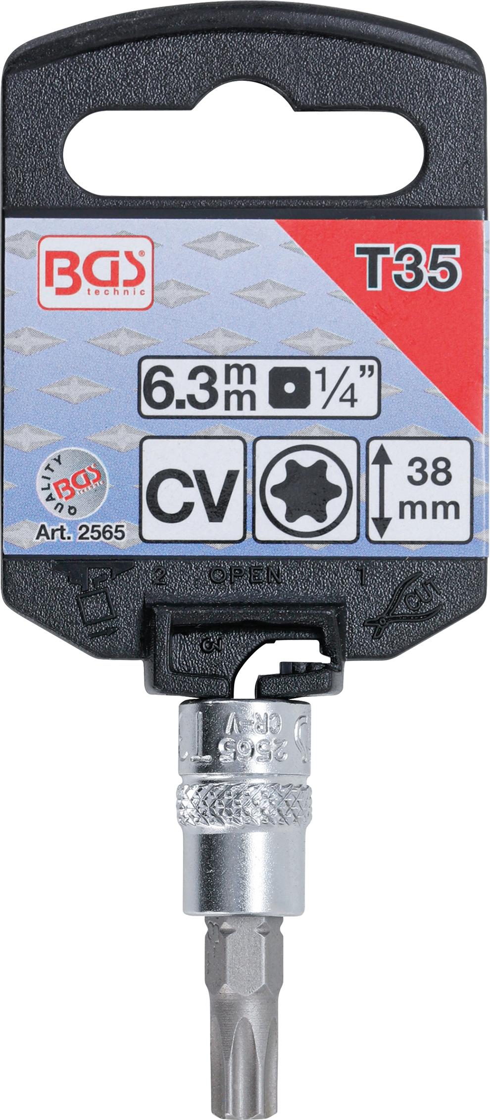 BIT SOCKET | 6.3 MM (1/4") DRIVE | T-STAR (FOR TORX) T35 (2565)