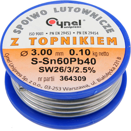 SOLDER SN60PB40 3.0MM 100G (76826)