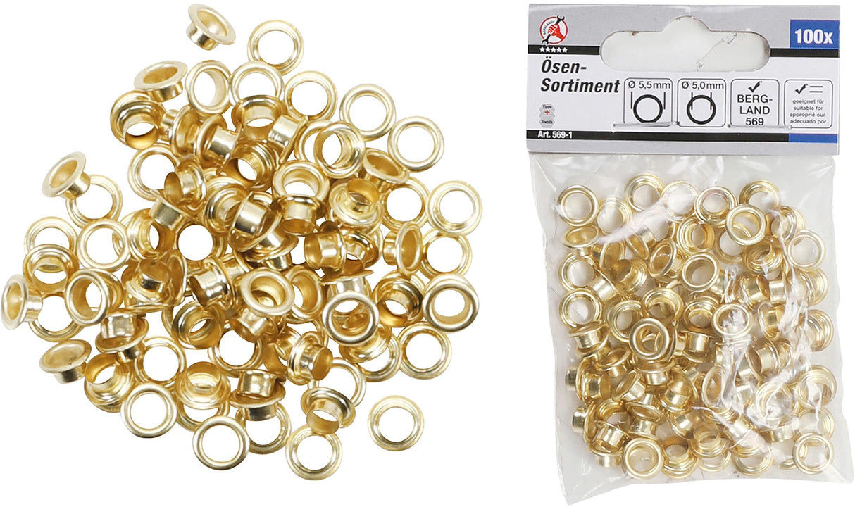 EYELET ASSORTMENT | 5.0 X 5.5 MM | 100 PCS. (569-1)