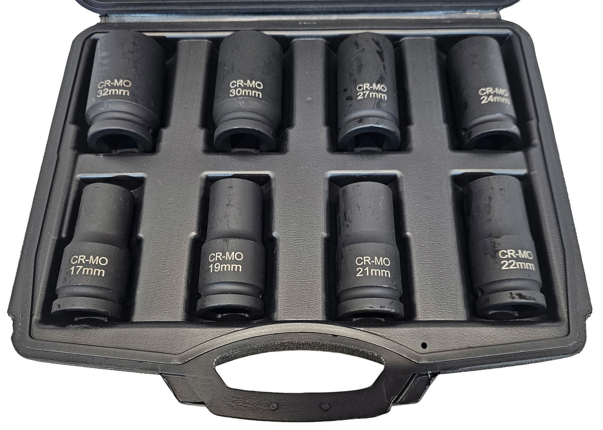 LONG IMPACT SOCKET SET | 20 MM (3/4") | 17 - 32 MM | 8 PCS. (SK3408)