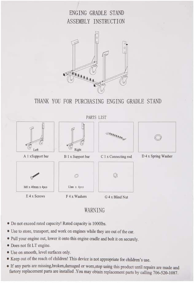 ENGINE HOLDER WITH WHEELS | 450 KG (1000 LBS) (EC450)