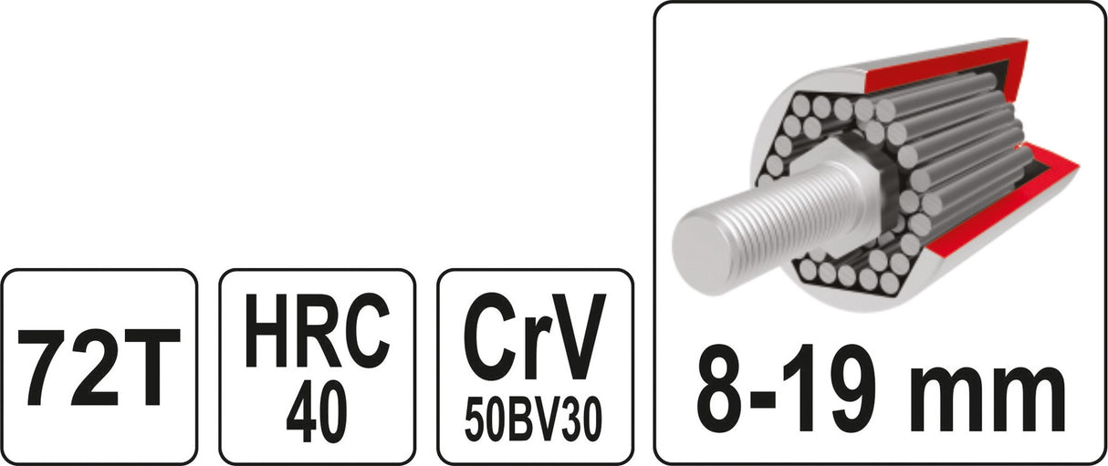 UNIVERSAL SOCKET WRENCH 8-19MM (YT-02400)