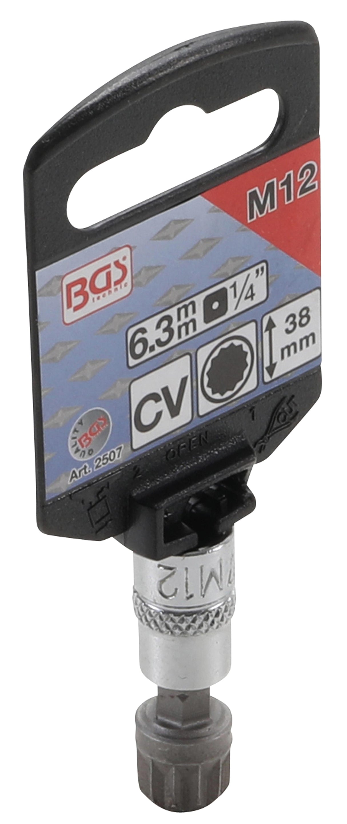 BIT SOCKET | 6.3 MM (1/4") DRIVE | SPLINE (FOR XZN) M12 (2507)