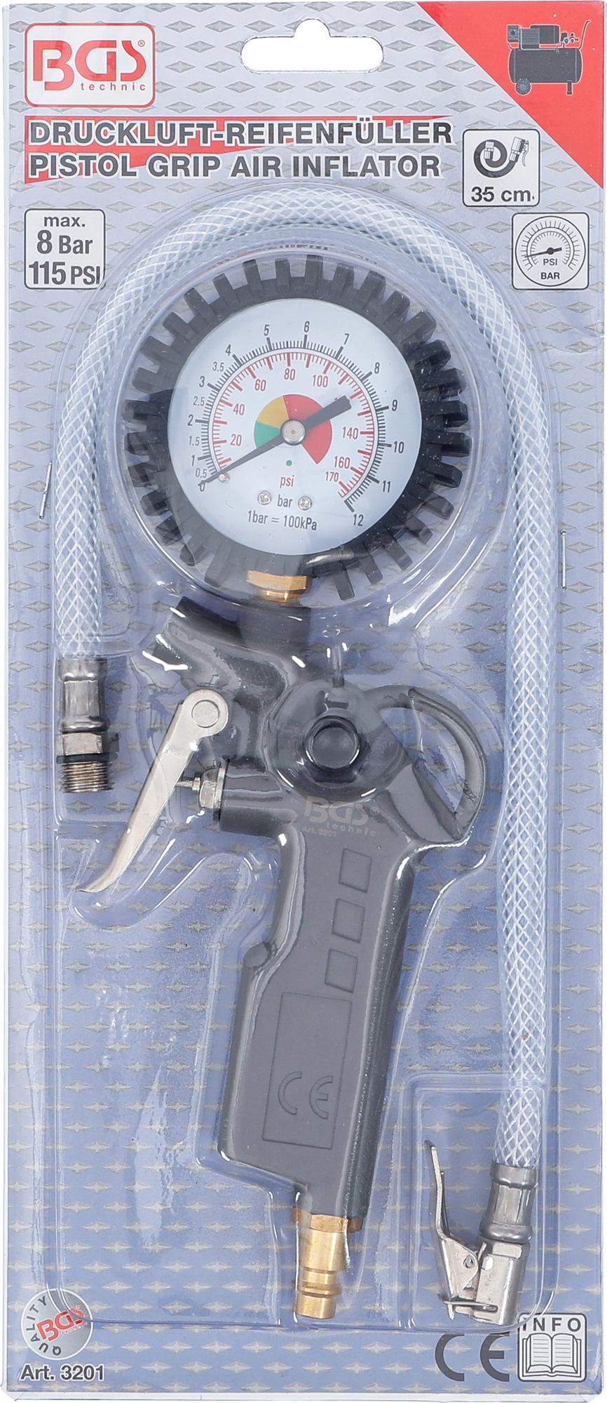 PISTOL-GRIP AIR INFLATOR | 0 - 8 BAR (3201)