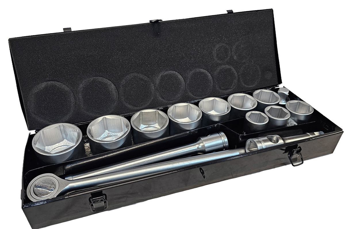 SOCKET AND WRENCH SET 6-POINT | 25 MM (1") | 36 - 80 MM | 15 PCS. (SS1501)