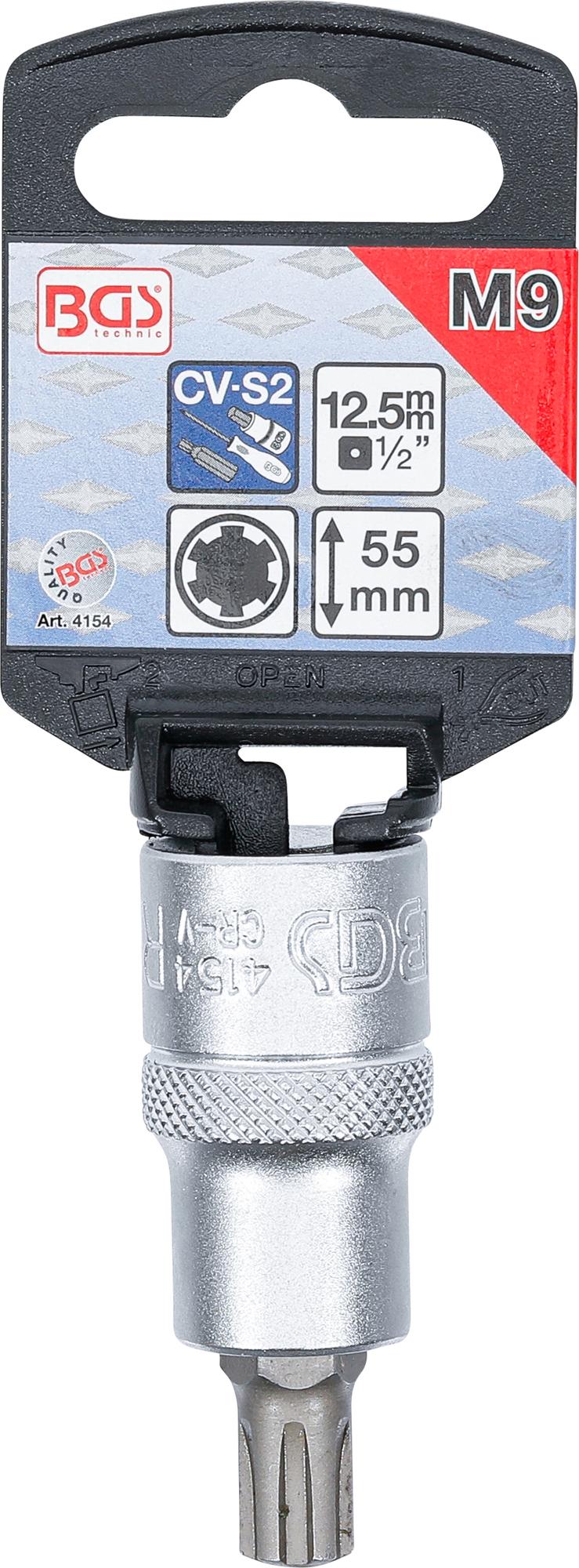 BIT SOCKET | 12.5 MM (1/2") DRIVE | SPLINE (FOR RIBE) M9 (4154)