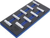 TOOL TRAY 1/3: SOCKETS, HEXAGON | 12.5 MM (1/2") | 10 - 24 MM | DEEP | 9 PCS. (4057)