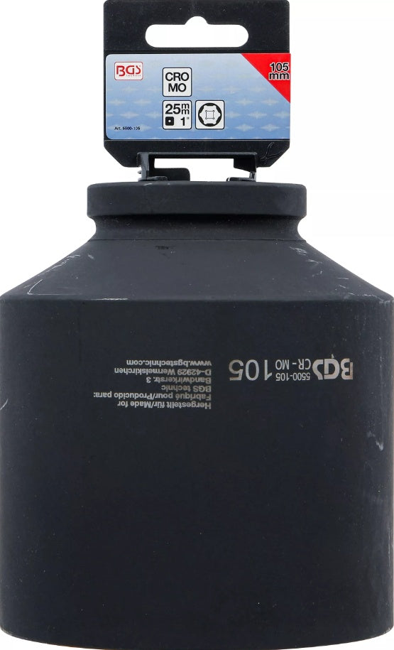 IMPACT SOCKET HEXAGON, DEEP | 25 MM (1") DRIVE | 105 MM (5500-105)