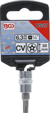 BIT SOCKET | 6.3 MM (1/4") DRIVE | T-STAR TAMPERPROOF (FOR TORX) TS27 (5184-TS27)