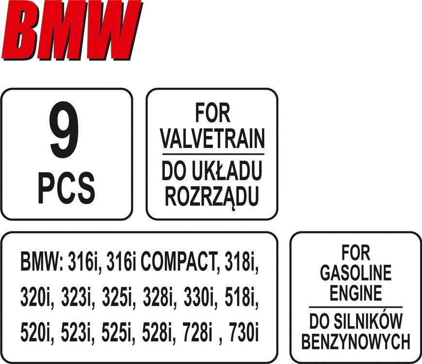 ENGINE TIMING TOOL BMW VANOS 9 PCS (YT-06022)