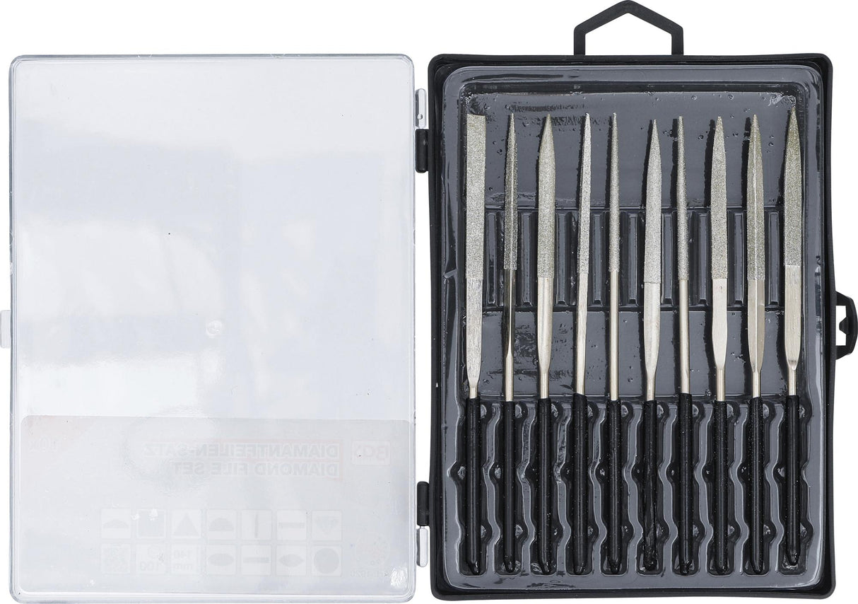 DIAMOND FILE SET | STRAIGHT | 140 X 3 MM | 10 PCS. (1920)