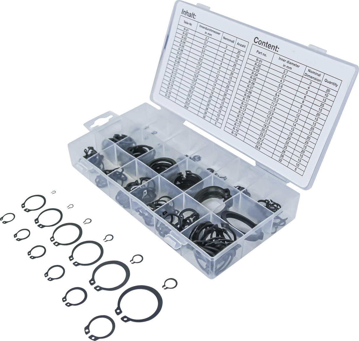 EXTERNAL CIRCLIP ASSORTMENT | Ø 3 - 32 MM | 300 PCS. (8046)