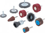 WIRE BRUSH AND ABRASIVE FLAP WHEEL SET | 10 PCS. (74499)