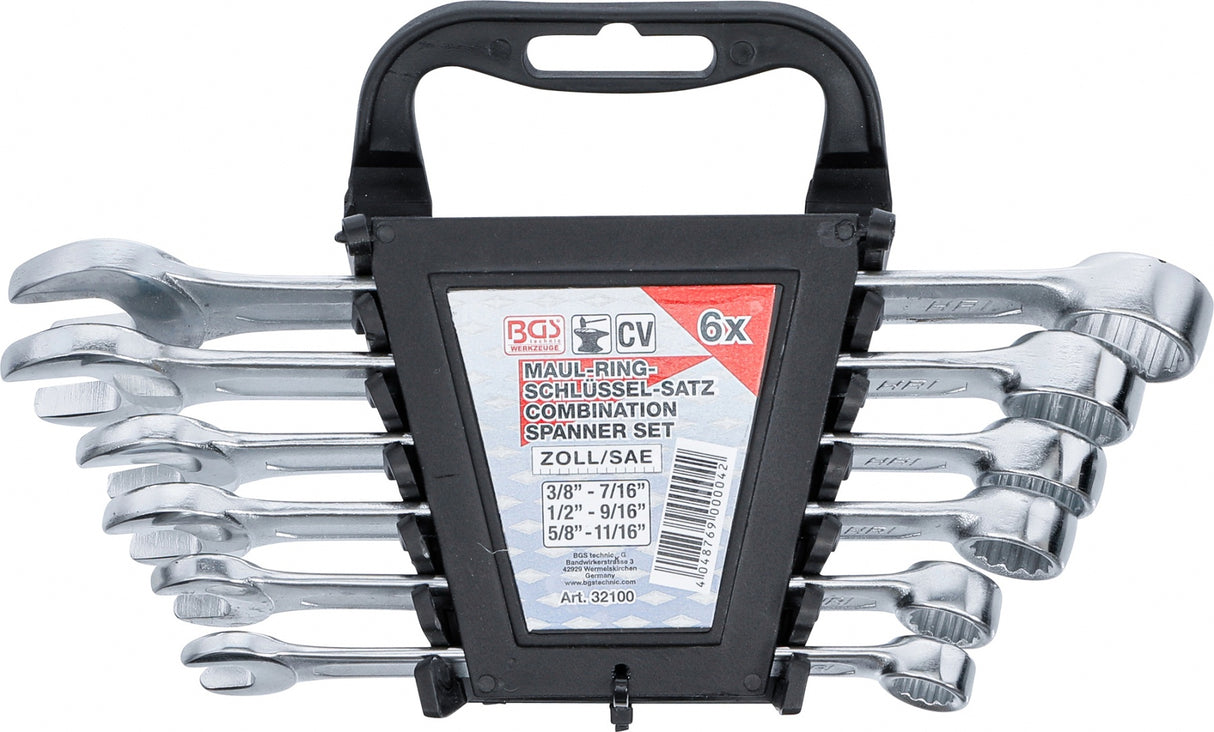 COMBINATION SPANNER SET | INCH SIZES | 3/8" - 11/16" | 6 PCS. (32100)