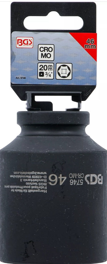 IMPACT SOCKET HEXAGON, DEEP | 20 MM (3/4") DRIVE | 46 MM (5746)