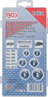 HEXAGON NUT ASSORTMENT | SELF-LOCKING | 146 PCS. (8135)