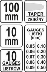 FEELER GAUGE, 100MM (YT-7222)