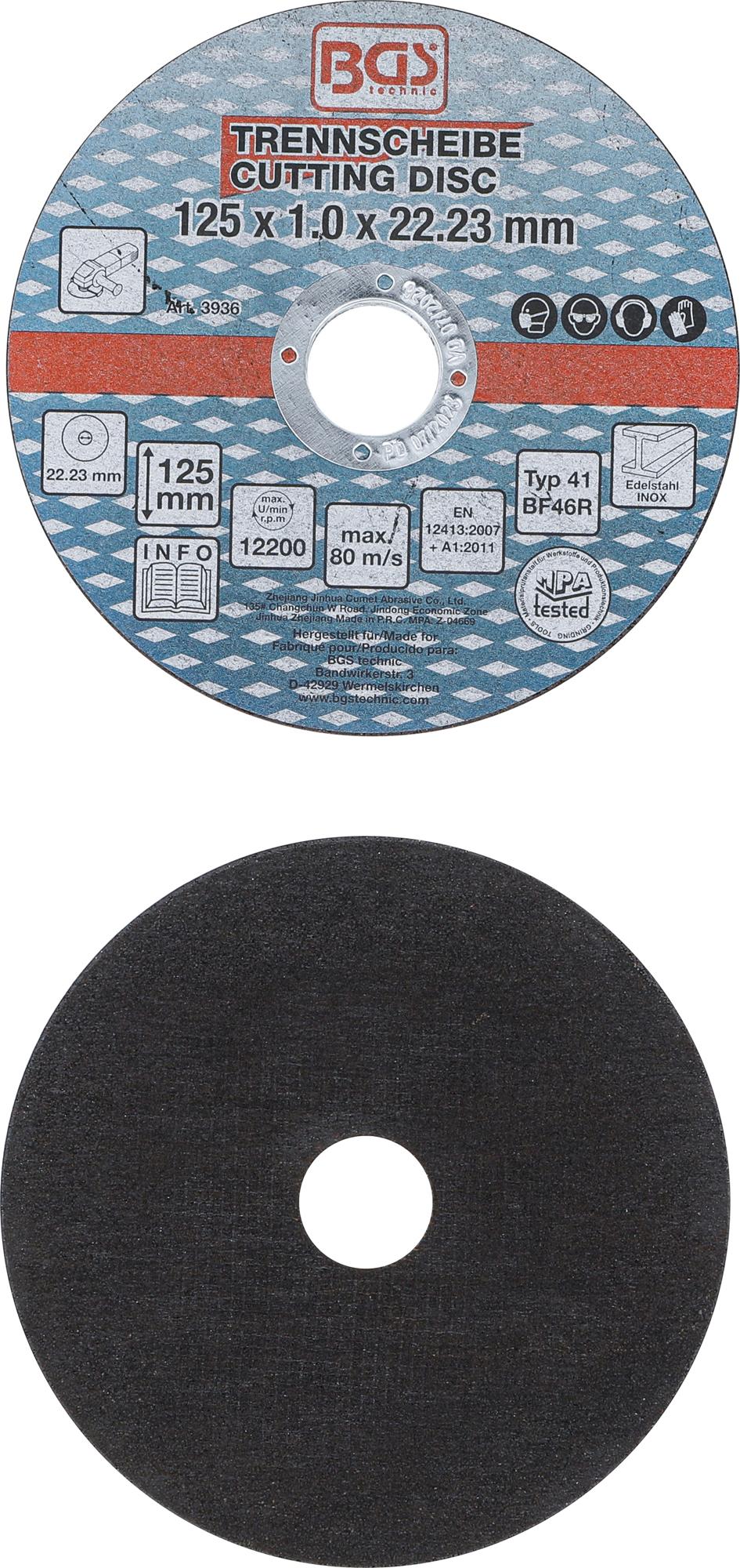 CUTTING DISCS FOR STAINLESS STEEL | Ø 125 X 1.0 X 22.2 MM | 5 PCS. (3936)