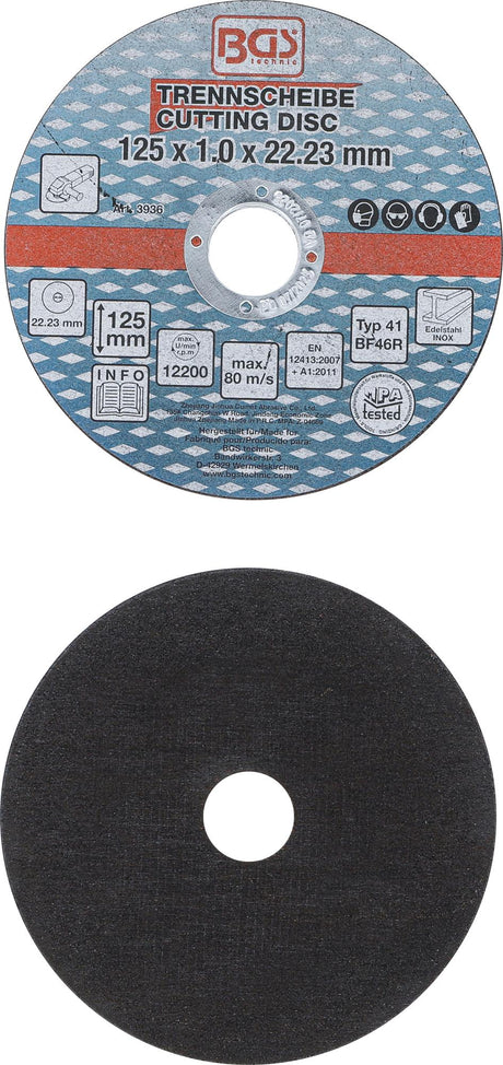 CUTTING DISCS FOR STAINLESS STEEL | Ø 125 X 1.0 X 22.2 MM | 5 PCS. (3936)