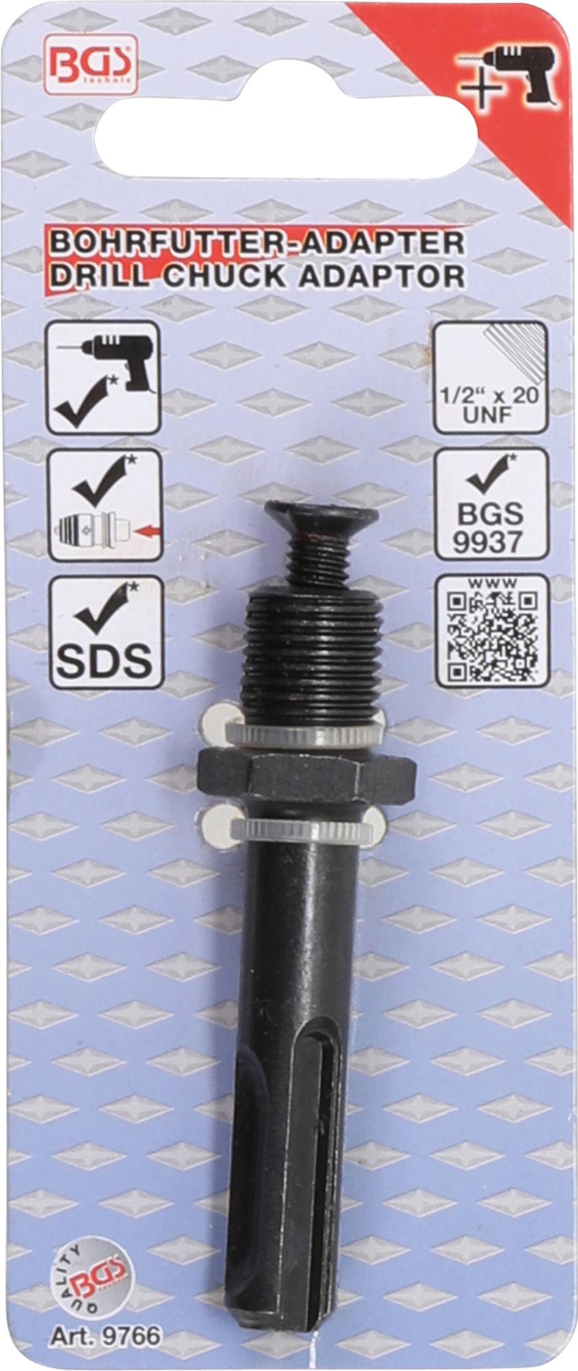 DRILL CHUCK ADAPTOR | 1/2" UNF | FOR SDS CHUCK (9766)