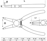 CIRCLIP PLIERS | ANGLED | FOR INSIDE CIRCLIPS | 175 MM (447-4)