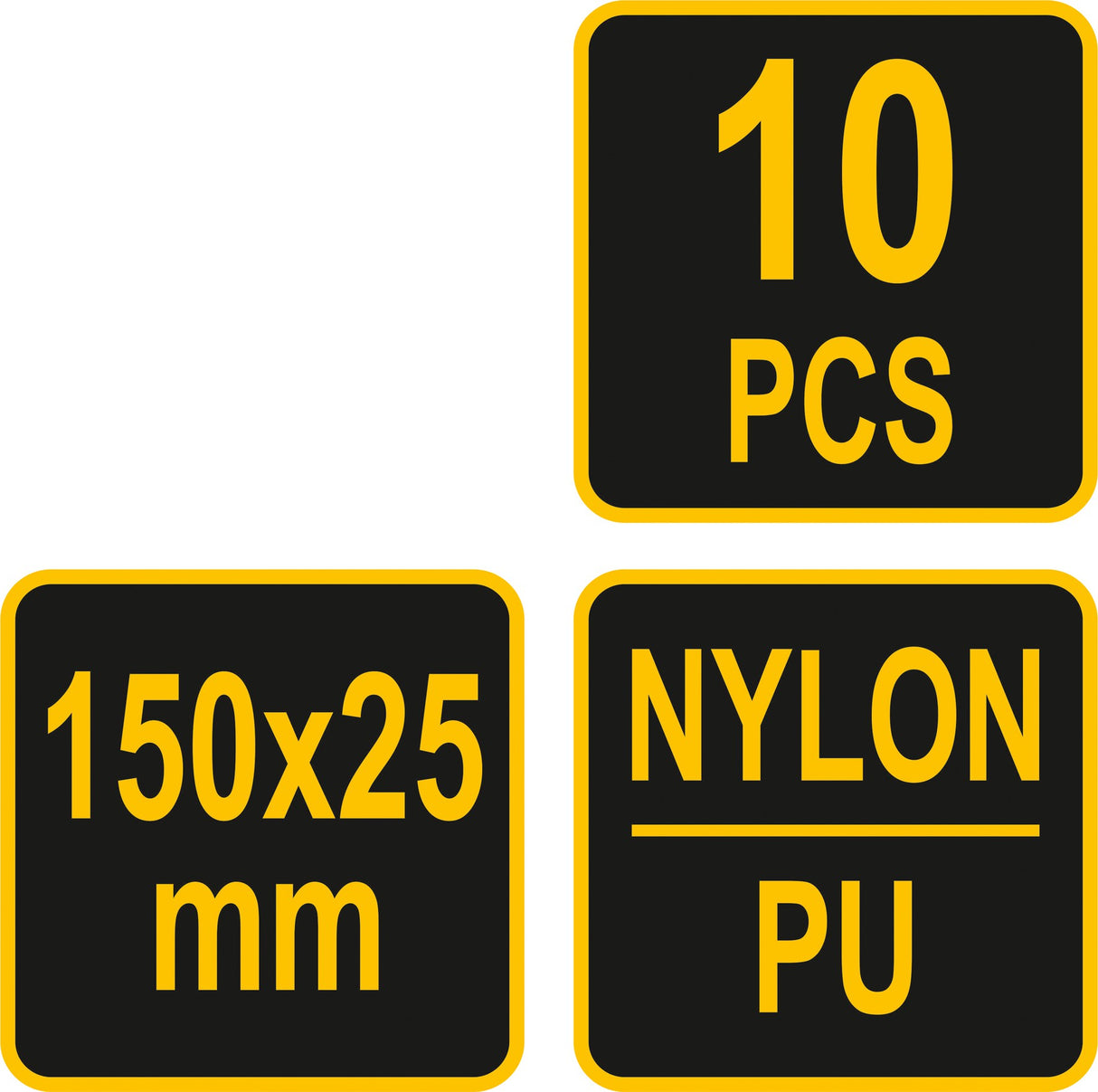 HOOK AND LOOP CABLE TIES 150MM 10PCS (73850)