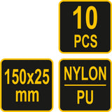 HOOK AND LOOP CABLE TIES 150MM 10PCS (73850)