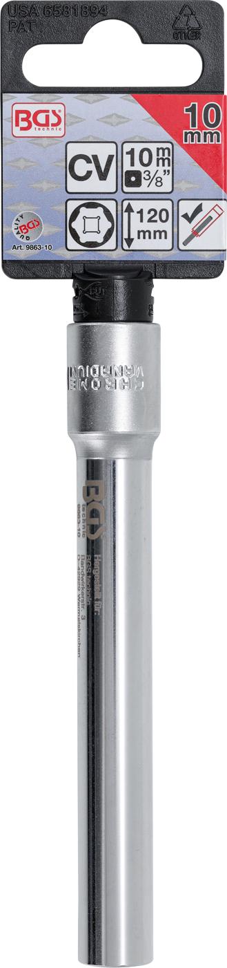 SOCKET, HEXAGON, EXTRA DEEP | 10 MM (3/8 ") DRIVE | 10 MM (9863-10)