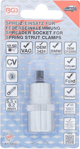 SPREADER SOCKET FOR SPRING STRUT CLAMPS | 12.5 MM (1/2") DRIVE | 5.5 X 8.2 MM (6453)