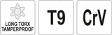 TORX SECURITY KEY LONG T9 (YT-05513)