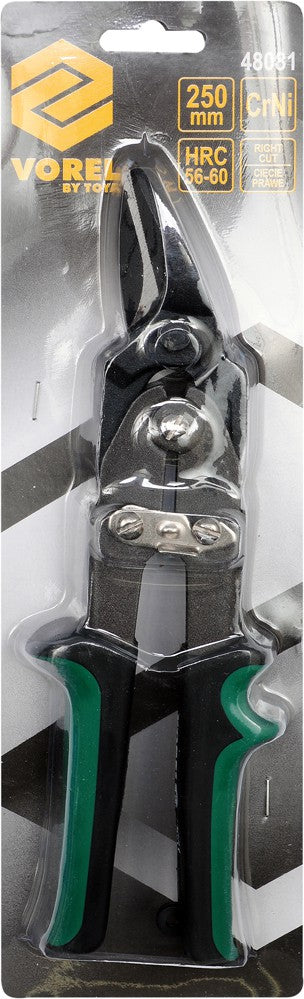 TIN SNIPS RIGHT CR-NI 2-COLOUR HANDLE (48081)