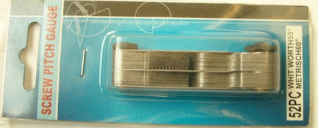 THREAD GAUGE DOUBLE: 52 BLADES: METRIC 0.25 - 6.00 MM + 4 - 62 INCH (SPG52)