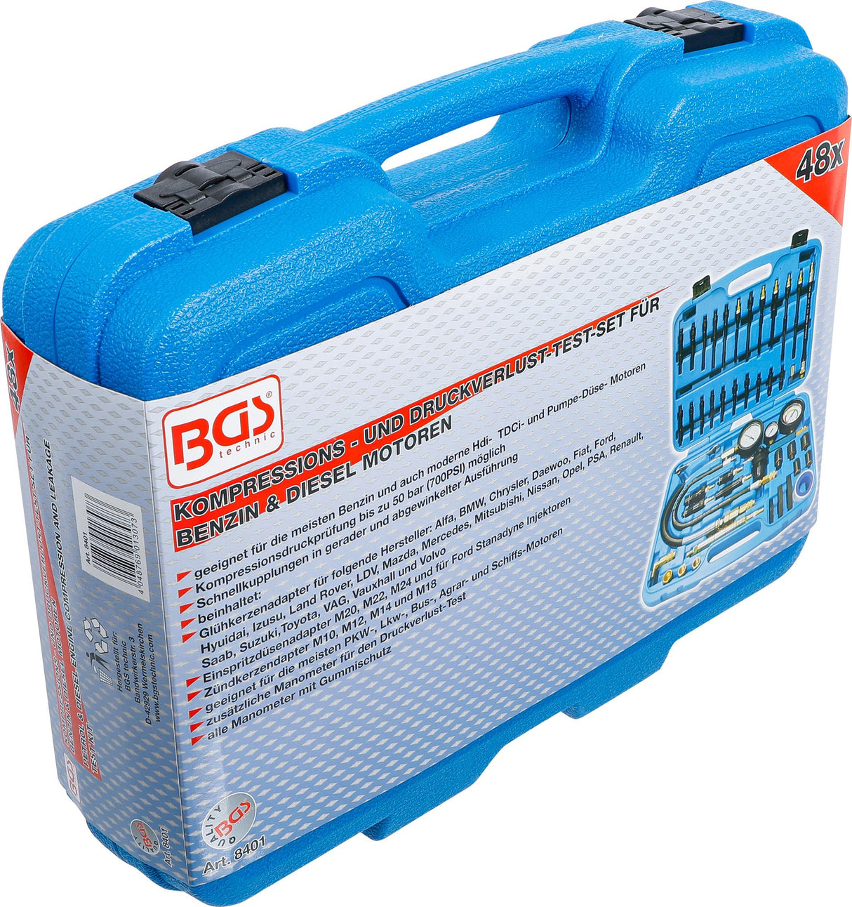 PETROL & DIESEL ENGINE COMPRESSION AND LEAKAGE TEST KIT (8401)