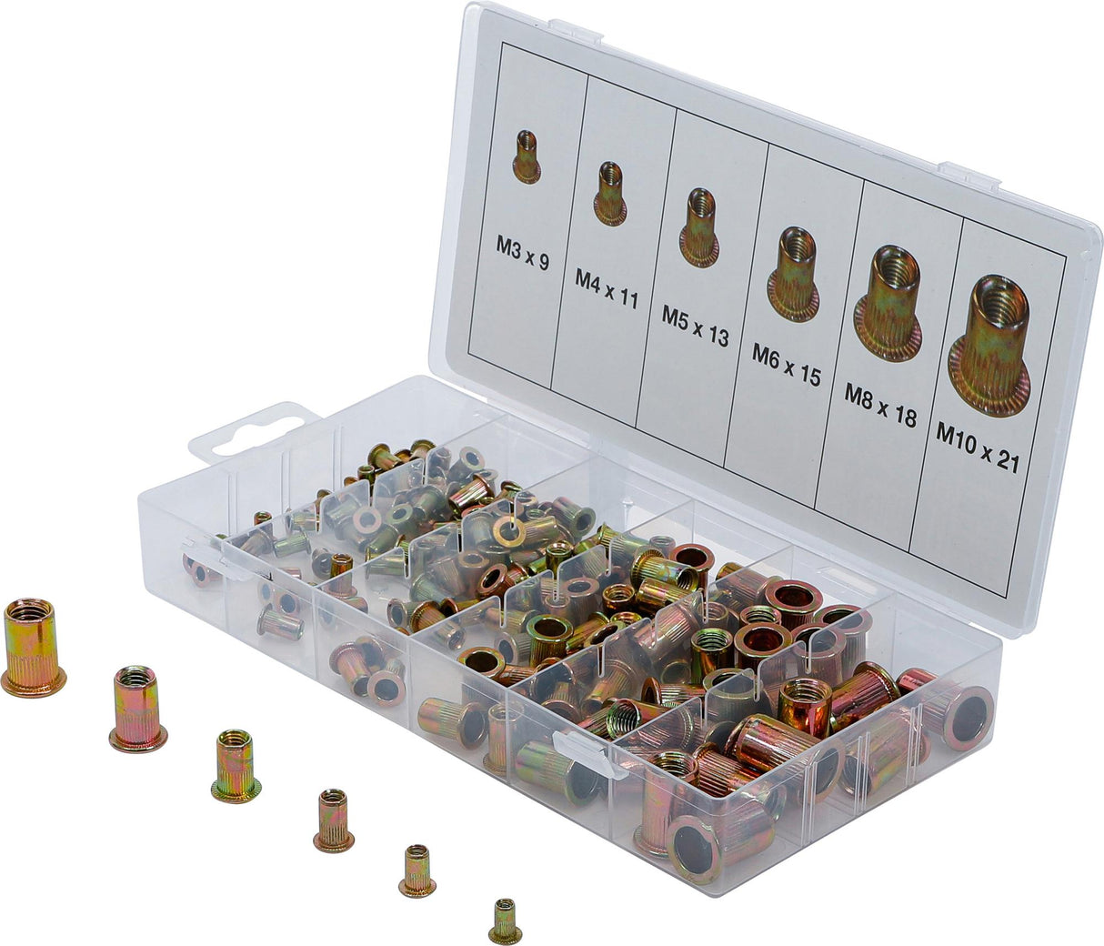 RIVET NUTS ASSORTMENT | GALVANIZED STEEL | 150 PCS. (14126)