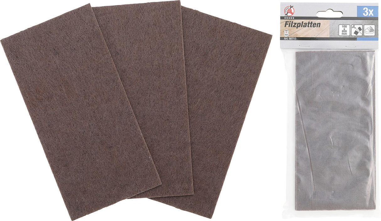 FELT PAD | MATS | BROWN | 100 X 200 MM | 3 PCS. (80713)