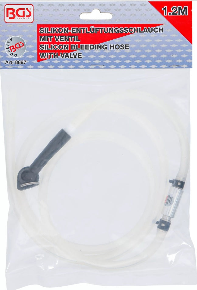 BRAKE BLEEDING HOSE WITH VALVE | 1.2 M (8897)